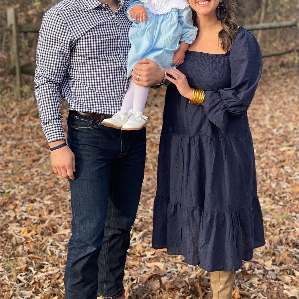 Amazon Navy Smocked dress